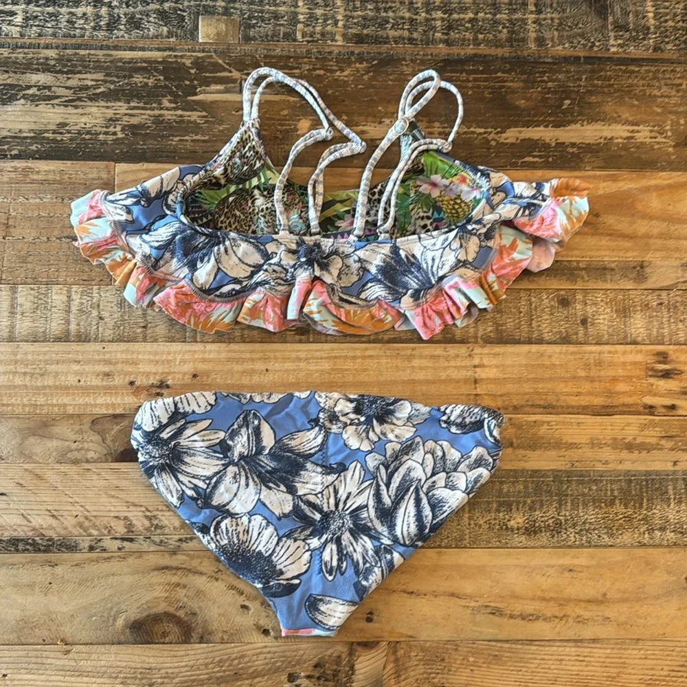 Maaji girls two piece reversible swim suit size 12 - Picture 2 of 7
